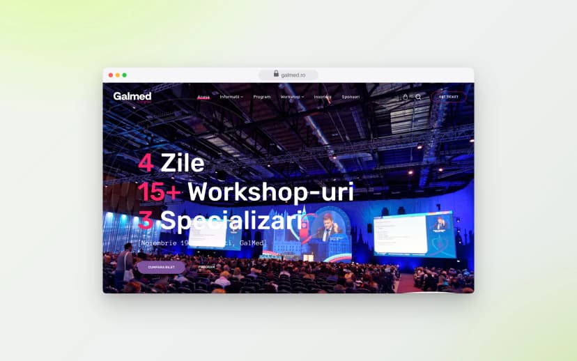 Imagine de prezentare - Site congres medical - GalMed (proiect pro bono)